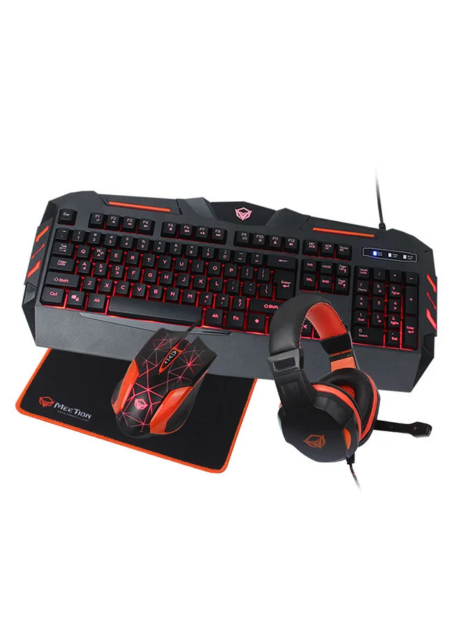 Meetion Wired Gaming Keyboard and Mouse Combo with Headset and Mouse Pad (4-in-1 PC Gaming Set) w5pe3