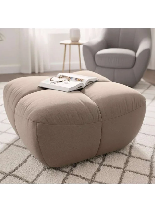 Pan Home Macrame Ottoman Hand-Woven Footstool Premium Boho Style Home Decor (Beige, 40 cm x 40 cm) l7yjq
