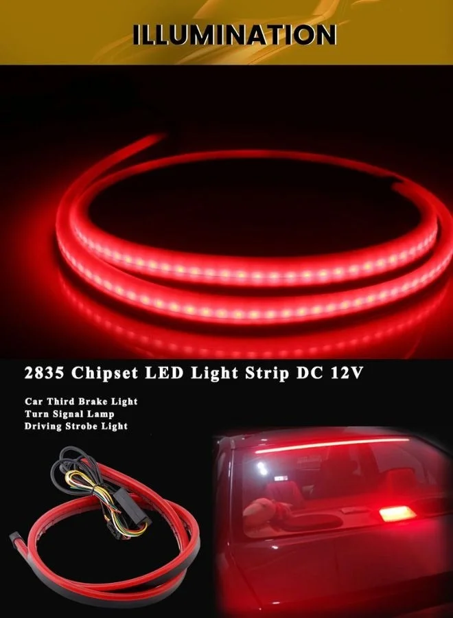 MUNTAQI 40 Inch LED Tailgate Light Bar Multi-Function Brake Reverse Indicator Strip (Red, 101 cm) llx6i