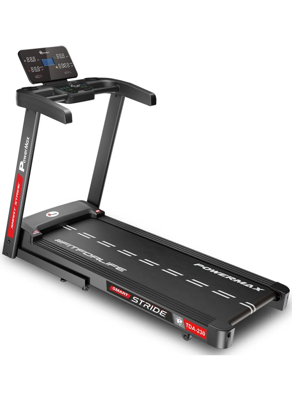 Premium Motorized Foldable Treadmill for Home Fitness with Auto Incline and LED Display (1200x420mm Running Deck) 7wjad