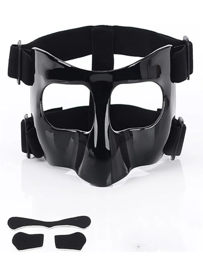 Premium Protective Face Shield for Sports, Adjustable Nose Guard for Basketball and Soccer, Durable Impact-Resistant Mask for Adults and Teens (Black, One Size) 28x8k