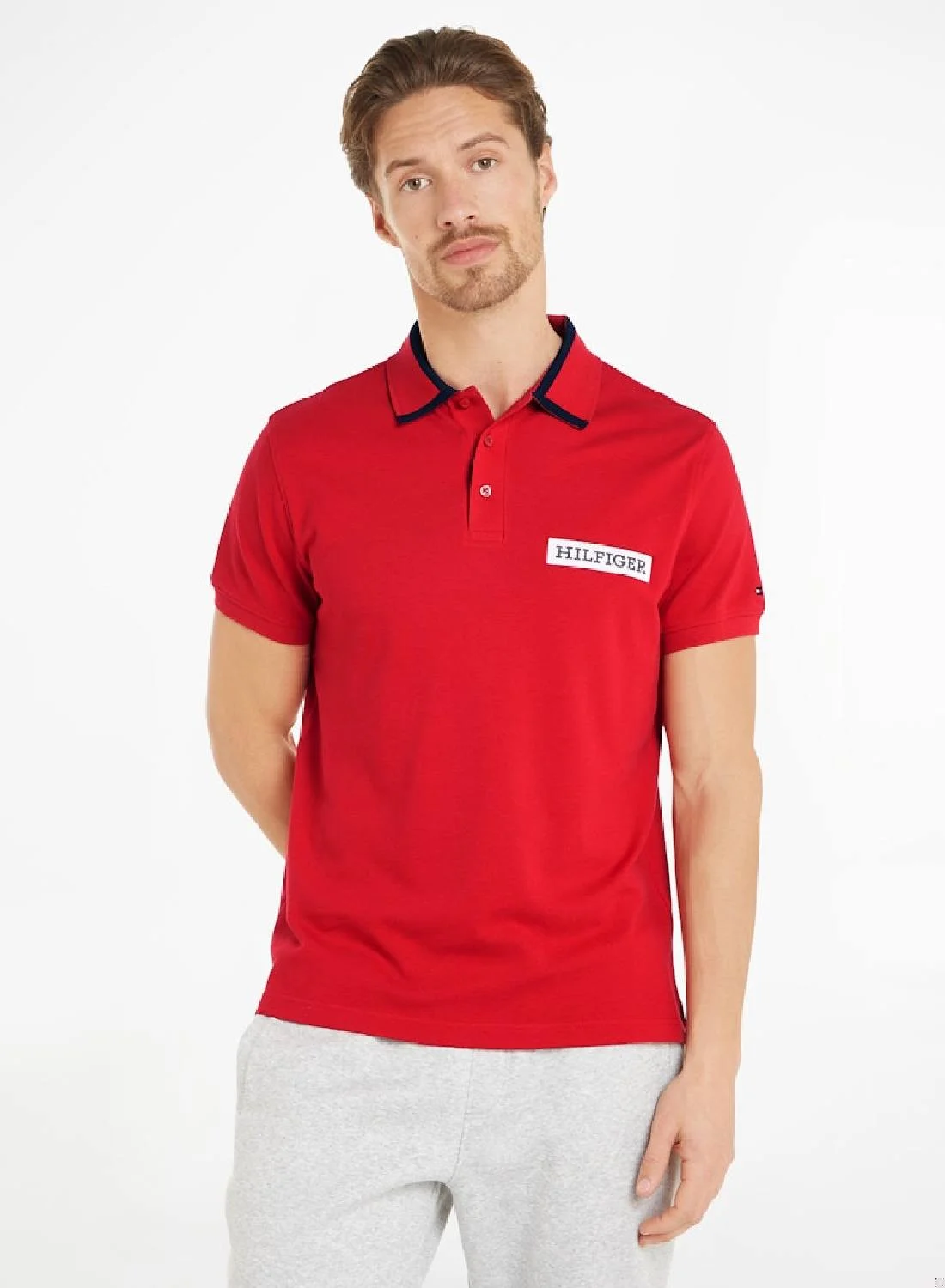 Premium Embroidered Logo Regular Fit Polo Shirt (Men, Solid, Large) 9laac