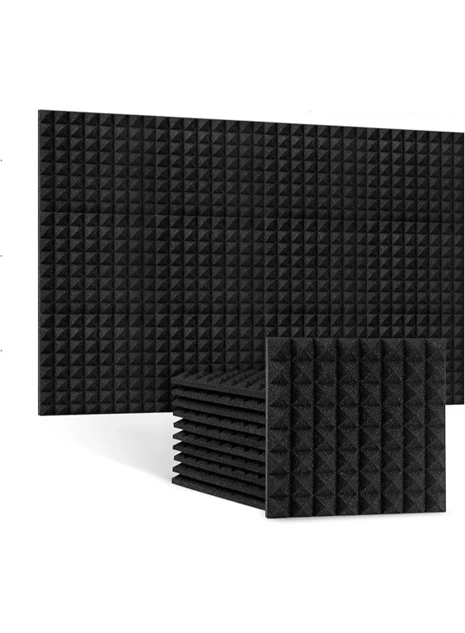 DUNISO Sound Proof Foam Panels Studio Wedge Tiles High Density Noise Reducing Insulation for Walls (12 Pack, 30x30x2.5cm) gtsvq