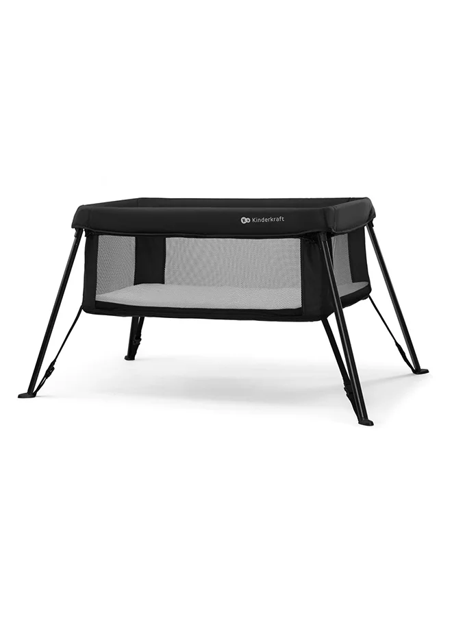 Kinderkraft Cami 3-In-1 Baby Cot - Premium Convertible Crib for Newborns (Black) q2j54