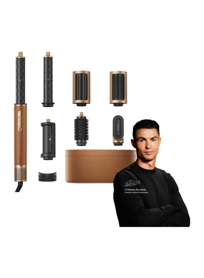 Premium 7-in-1 Airflow Hair Styler Set with Curling Barrels and Smoothing Brush for Professional Salon Styling (7-Piece Set) yh6zc