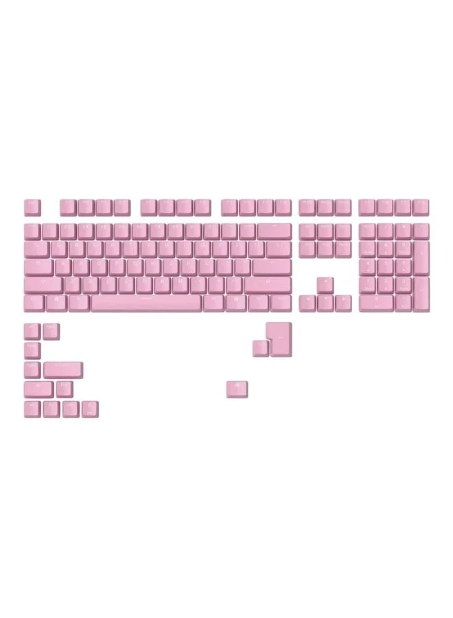 Premium Doubleshot Mechanical Keyboard Keycaps Set (ABS Material, RGB Compatible, MX Stem, US Layout) - Pink fkvef