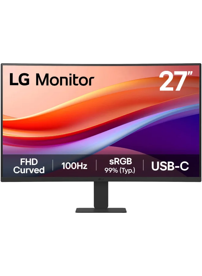 Ultra-HD 27-inch Curved FHD Monitor 100Hz VA Panel with USB-C PD and Eye-Care Technology (Black, 27-inch) 1xqtg