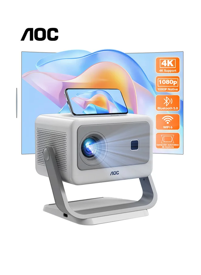 Portable Mini Projector 4K Support with Electric Focus, WiFi and Bluetooth Connectivity for Home Theater Entertainment (12000 Lumens, XL3-300) e5whj