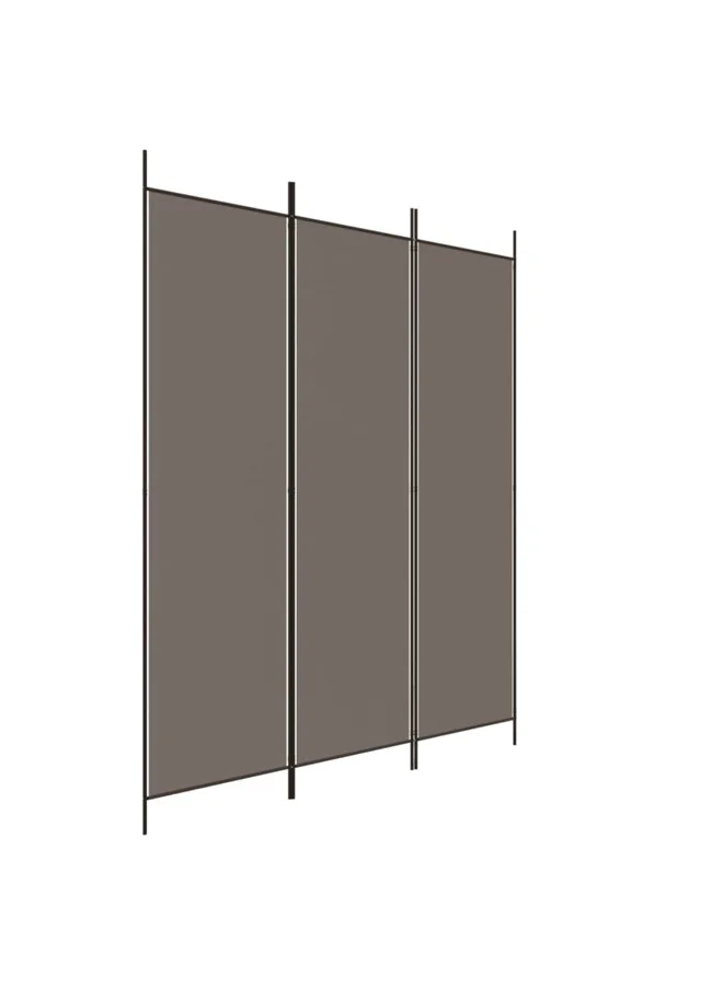 VidaXL 3-Panel Room Divider Privacy Screen Foldable Fabric Partition (Anthracite, 150x220 cm) gs0lv