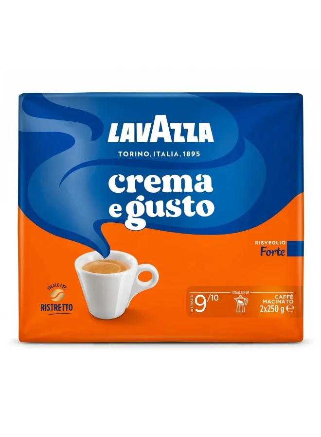 Crema E Gusto Forte Ground Coffee (Premium Italian Roast, 500g Pack of 2) 759g5