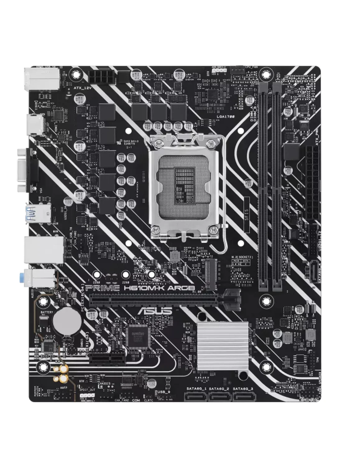 Premium Micro-ATX Motherboard DDR5 LGA 1700 Support PCIe 4.0 M.2 Slot with HDMI and VGA (Black) f89ai