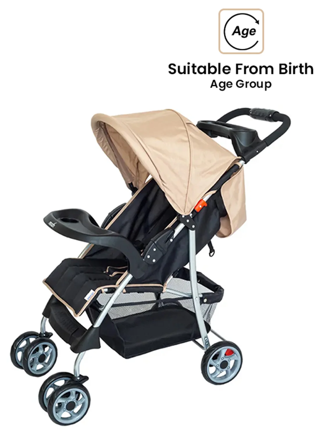 Moon Trek Foldable Baby Stroller with Safety Lock and Multi-Position Recline (Beige, 15 kg) rb6f5