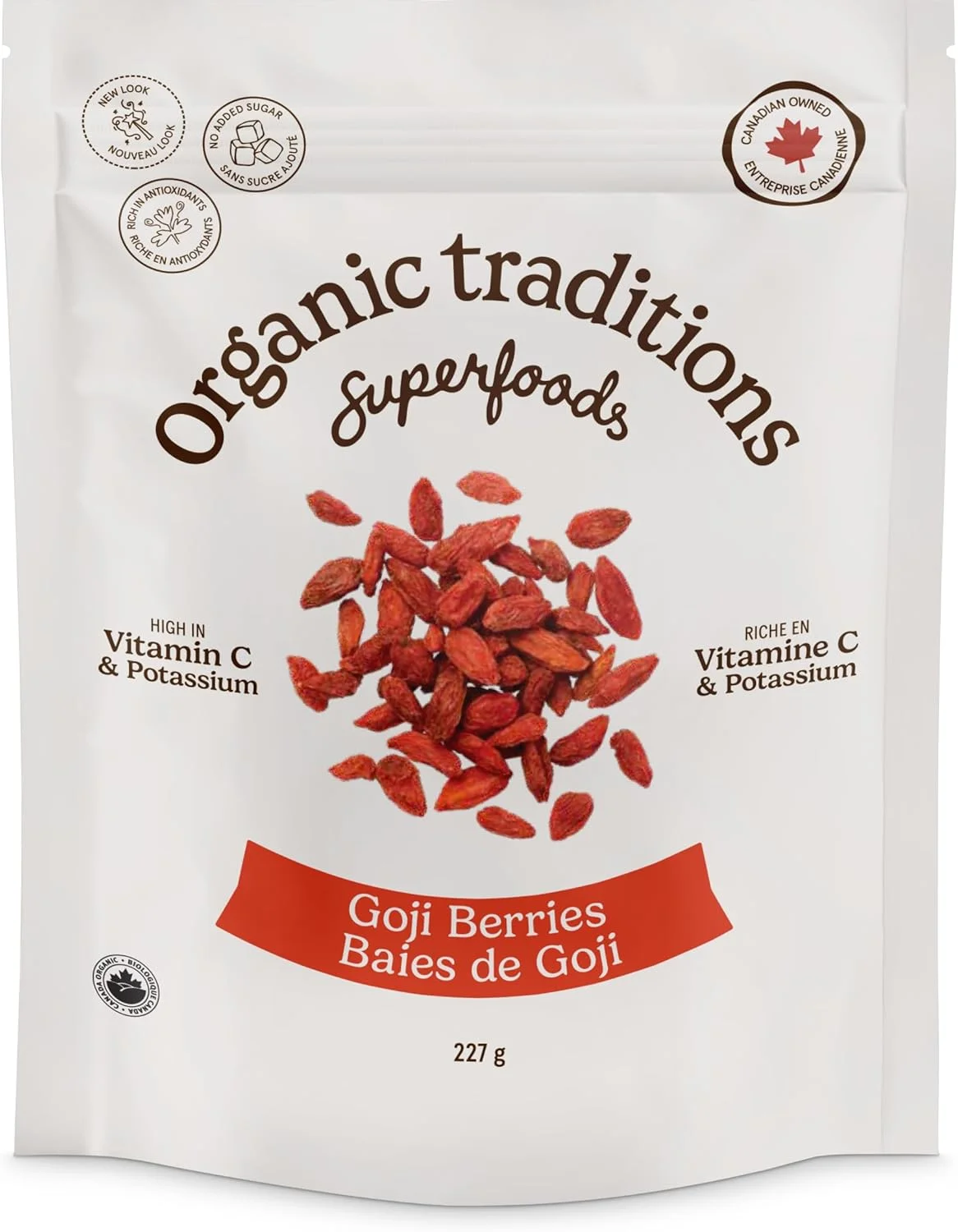 Organic Traditions Premium Dried Goji Berries (Rich in Antioxidants, 227g) favjw