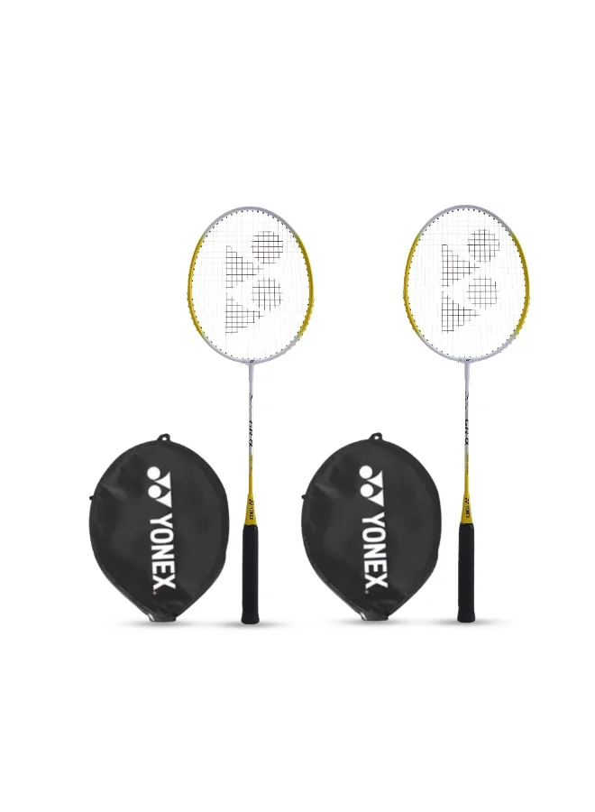 Premium 2-Player Badminton Racket Set Lightweight Aluminum Professional Sports Gear for Recreational Play (2 Rackets, 85 g) wk94y