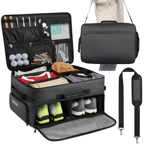 Kopduki Extra Large Golf Trunk Organizer Premium Water-Resistant Storage Case for Car (2-Layer, 51 x 36 x 25 cm) 3xi4r
