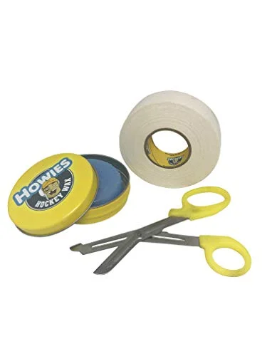 Premium Hockey Tape Bundle with Scissor and Wax Kit (White, 1 Set) vuwdi