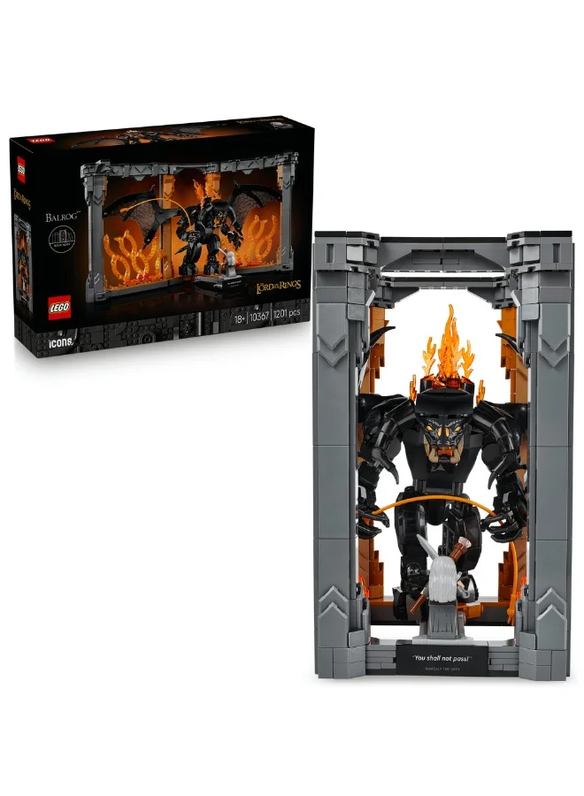 Building Blocks Fantasy Balrog Book Nook Construction Set (1201 Pieces, Adult Collector Edition) r1ksc