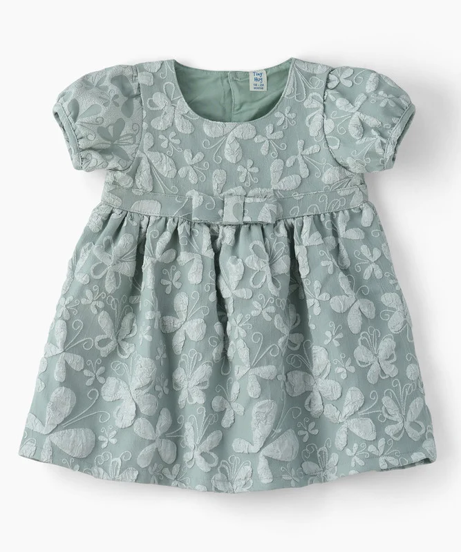 Tiny Hug Baby Girl Floral Party Dress Premium Cotton Summer Occasion Wear (Pink, 12 Months) rtwox