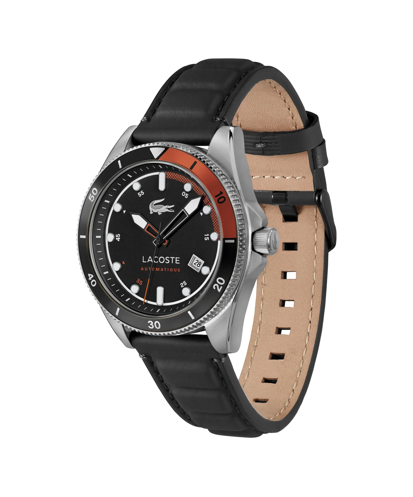 Premium Automatic Men's Watch Stainless Steel and Black Aluminum Case (Black, 42mm) 52j1l