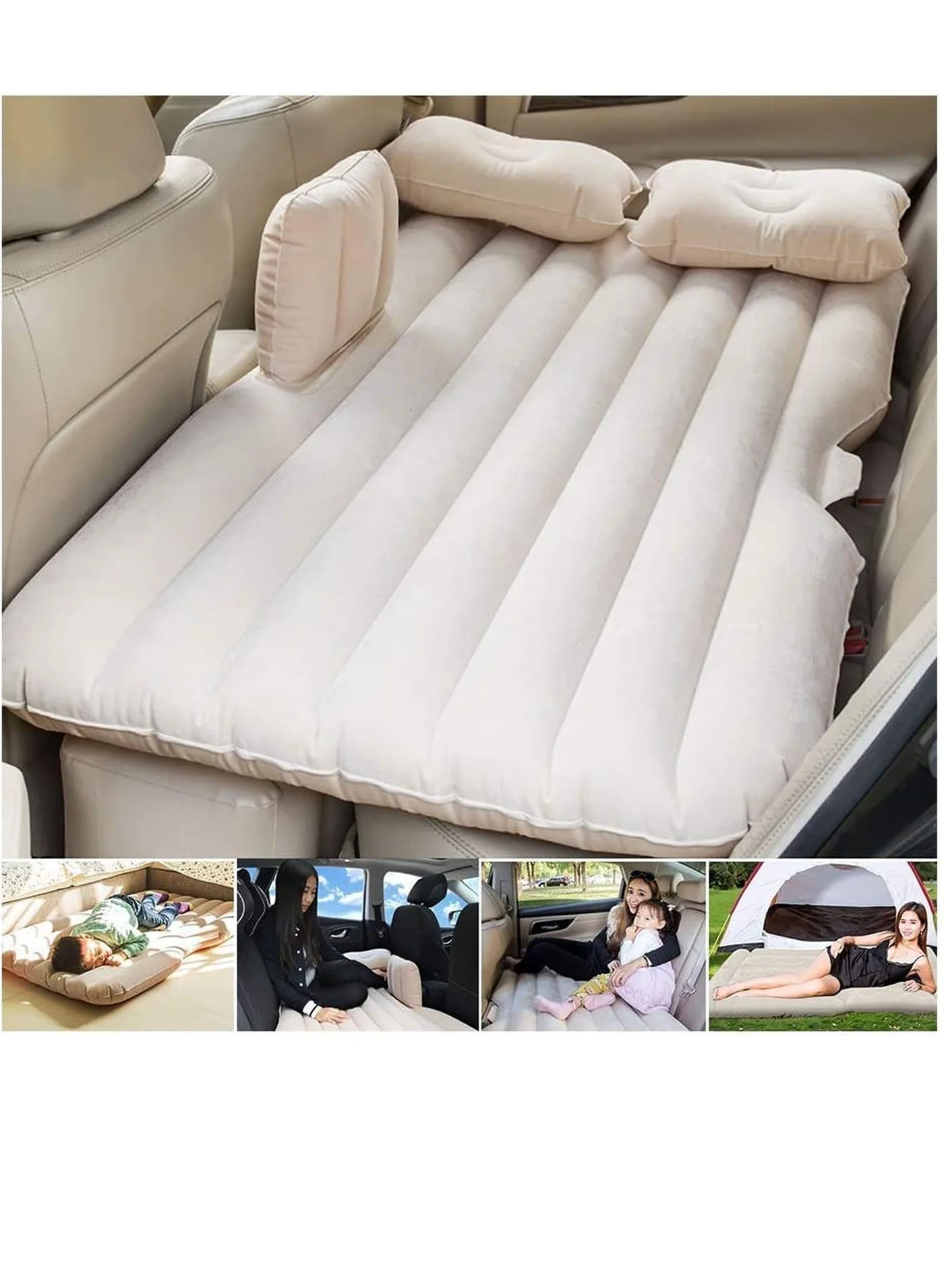 Rabos Inflatable Car Travel Bed Premium SUV Air Mattress for Camping and Road Trips (138 x 85 x 45 cm) dnl61