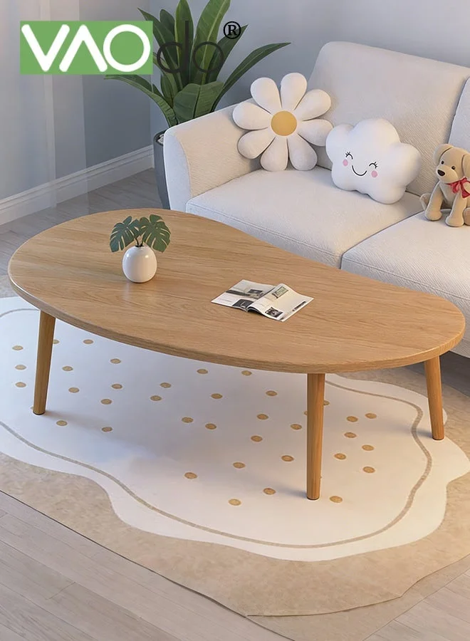 VAOdo Modern Oval Coffee Table Premium Wood Center Table for Living Room and Office (120x50x60cm) ul4m4