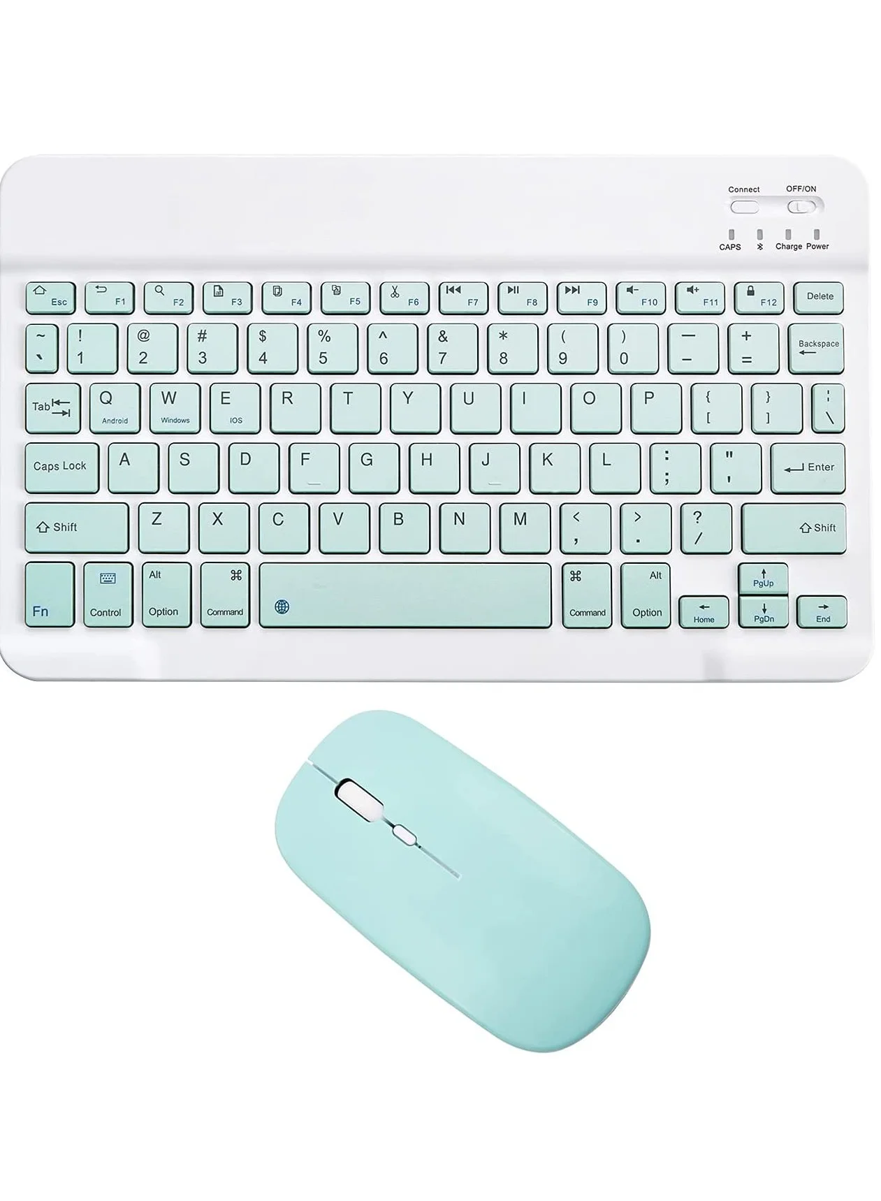 MUDISO Wireless Keyboard and Mouse Set Premium Ergonomic Peripheral for Android Windows Tablets and Smartphones (Black, Compact) 46m25