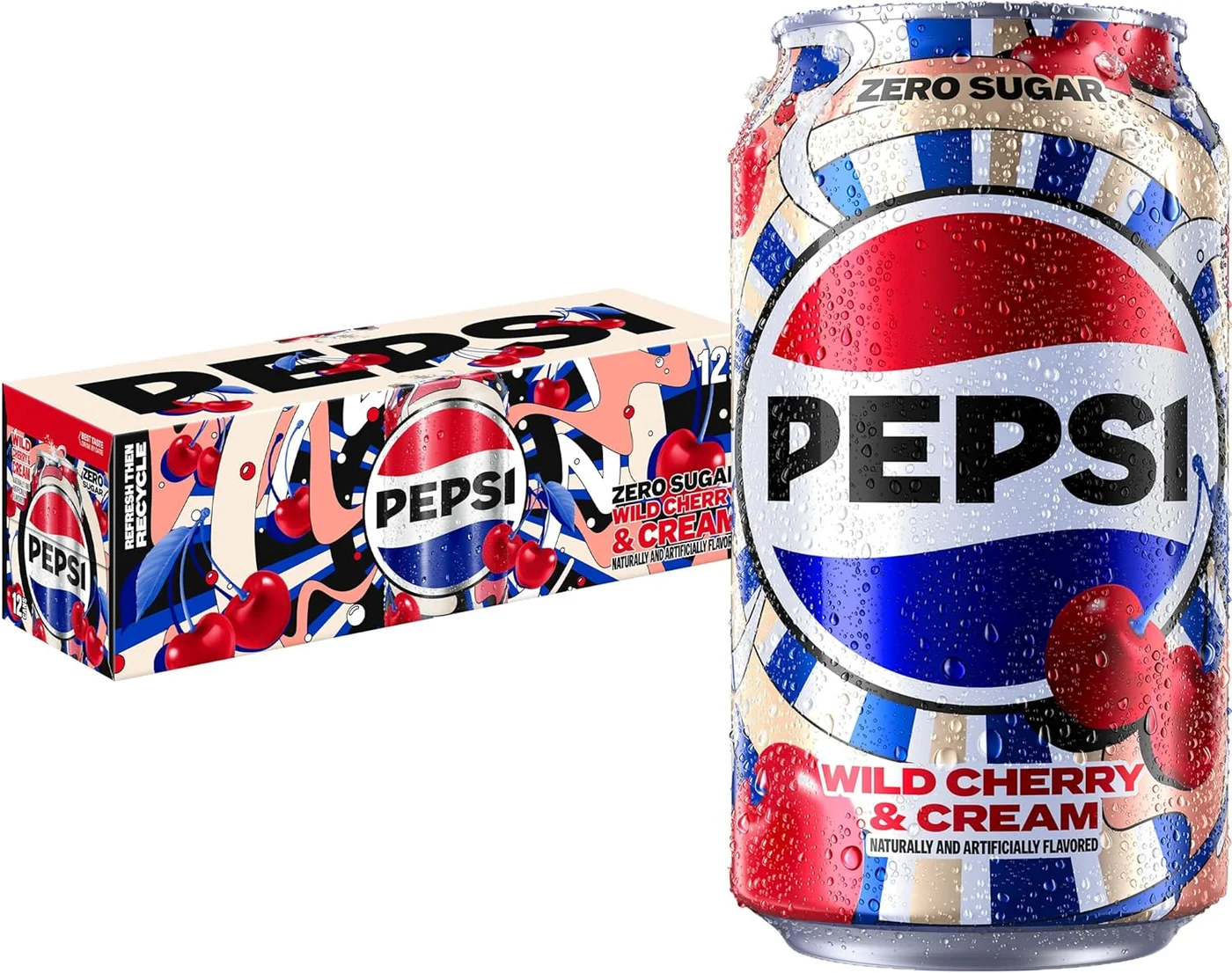 Premium Zero Sugar Wild Cherry and Cream Soda Beverage (12 x 355 mL) v7m6i
