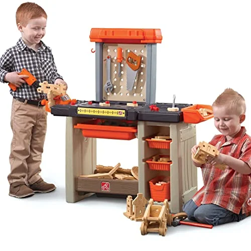 Premium Kids Workbench Tool Set Interactive Construction Play Station with 35 Piece Toy Accessories for Toddlers (Durable Plastic, 35 Pieces) glwx4