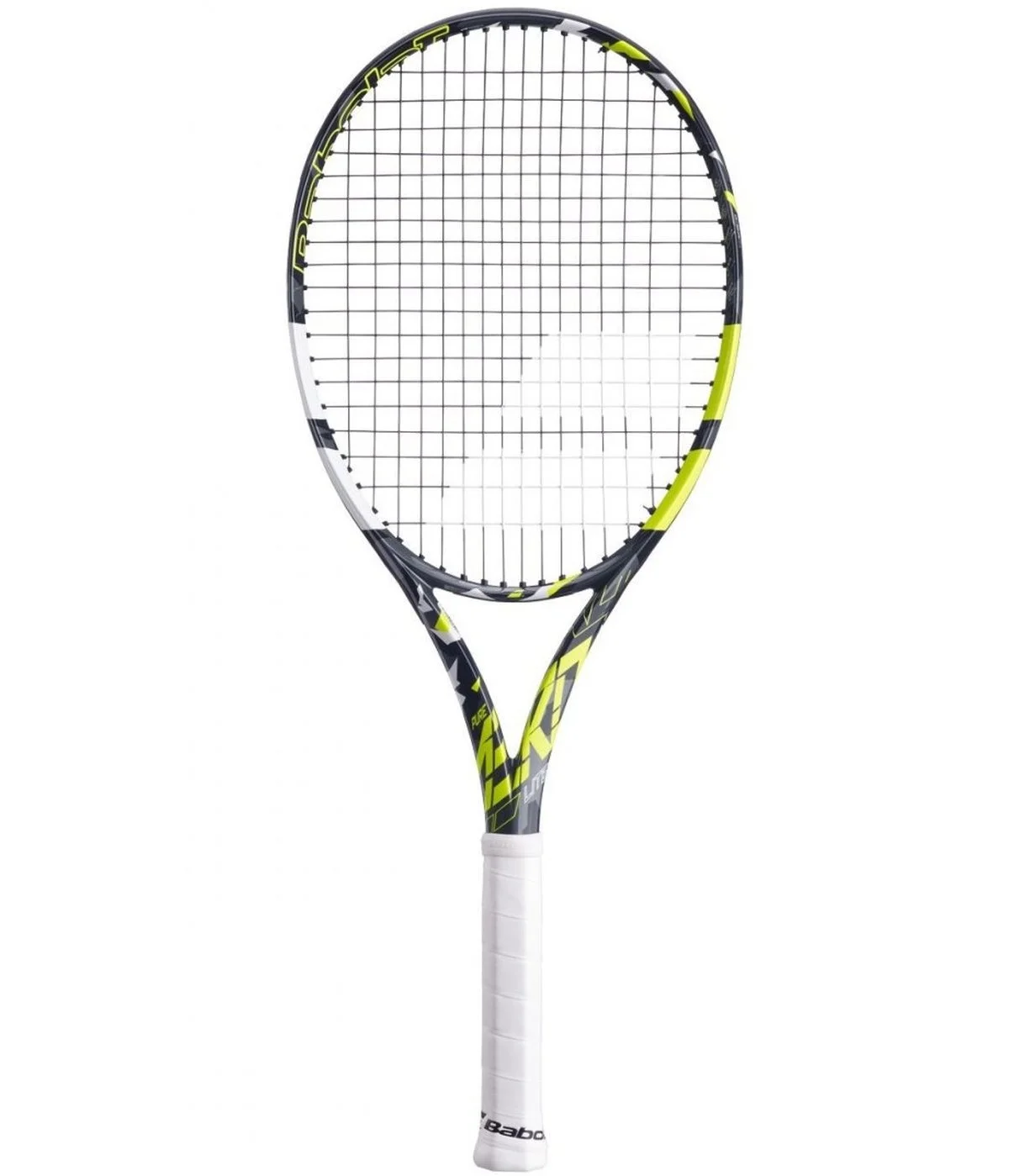 Premium Strung Tennis Racket Lightweight Graphite Frame (Grey Yellow White, 270g) yb2lq