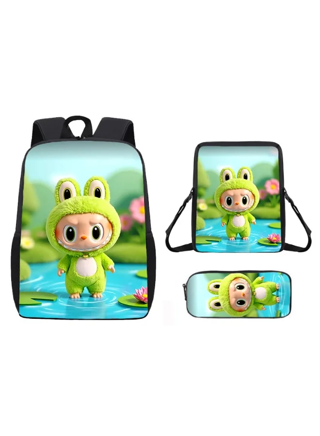 Premium Cartoon Anime Printed School Backpack Set for Kids (42x29x16cm, 3-Piece Set) wxe06