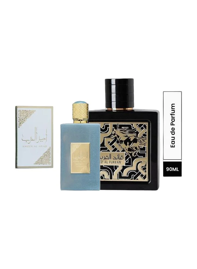 Lattafa Ameer Al Arab Imperium EDP 100 mL and Qaed Al Fursan EDP 90 mL Fragrance Bundle for Men and Women ceuki