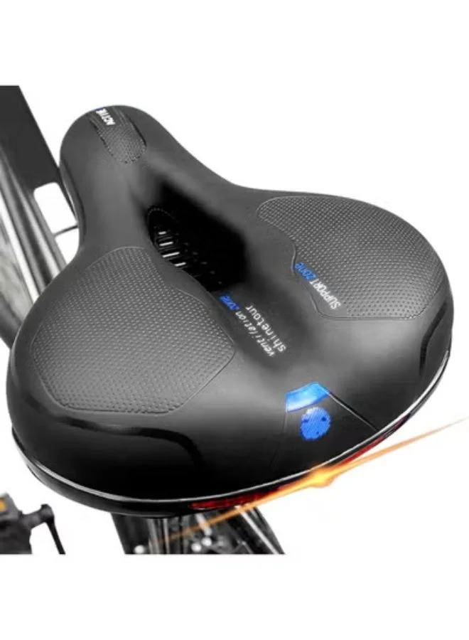 Chabeia Bicycle Seat Cushion Memory Foam Padded Saddle Waterproof Comfort Wide Seat for Mountain Road and E-Bikes (Blue, 26cm x 21cm) v6jr0