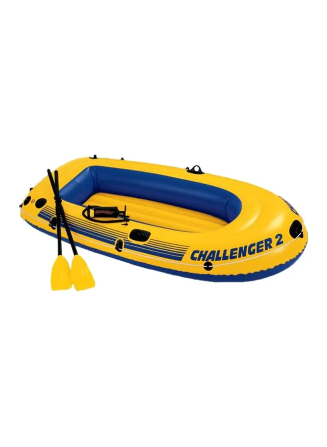 Inflatable Challenger 2 Person Boat Set with Oars and Pump (236 cm x 114 cm x 41 cm) qqkuf