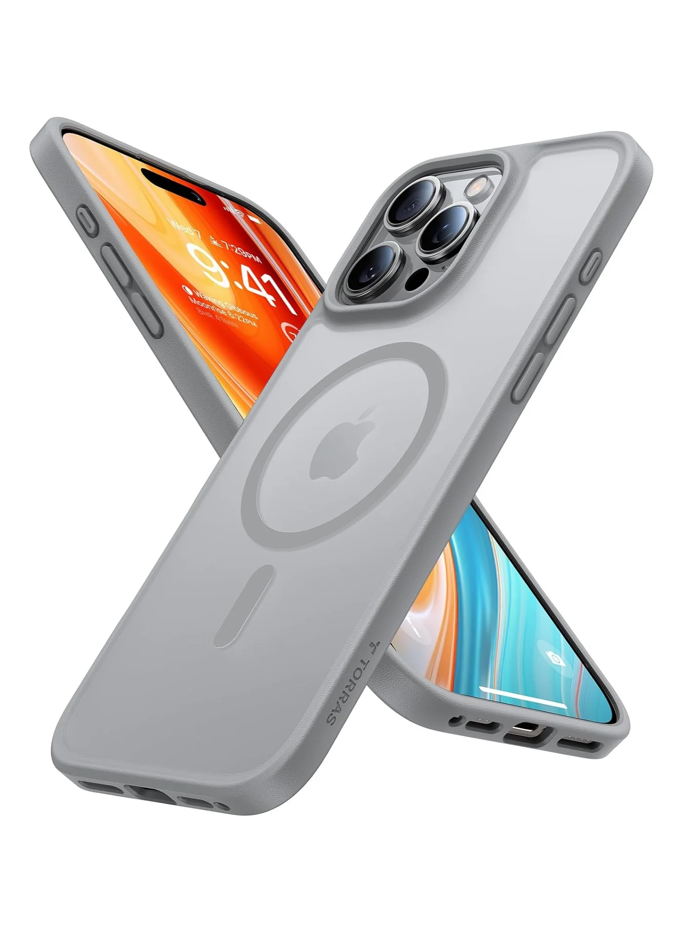 Premium Magnetic Shockproof Protective Case for 16 Pro, Translucent Slim Cover with MagSafe Compatibility, Anti-Fingerprint Titanium Grey vkhsd