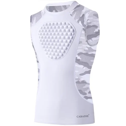 Youth Chest Protector Sternum Guard Shirt for Baseball Football Lacrosse (White Camo, XSmall) mc7f6