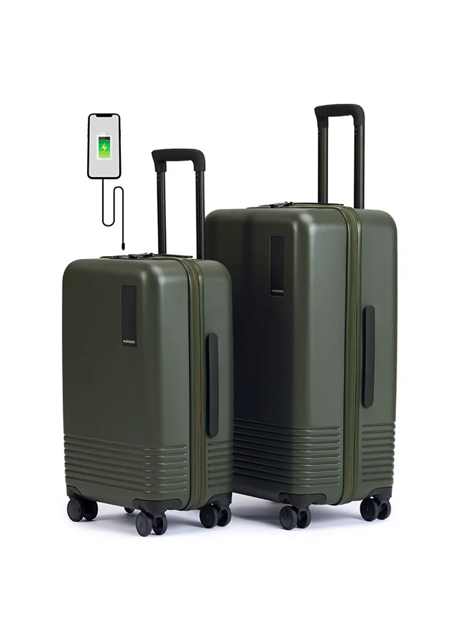 Mokobara Premium Polycarbonate Luggage Set (2-Piece, Seaweed Green) stuel