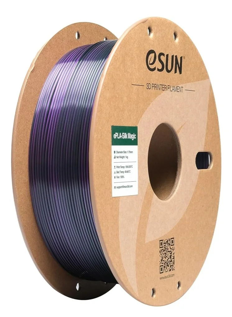 Premium Silk Dual-Color PLA 3D Printing Filament (Black Purple, 1.75mm, 1kg Spool) Gradient Changing Material for Professional 3D Printers szneu