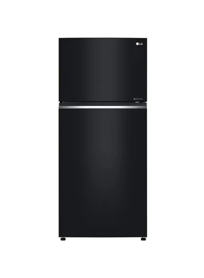 Ultra-HD Double Door Top Mount Refrigerator with Smart Inverter Compressor and Multi Air Flow (Black Glass, 509L) girog