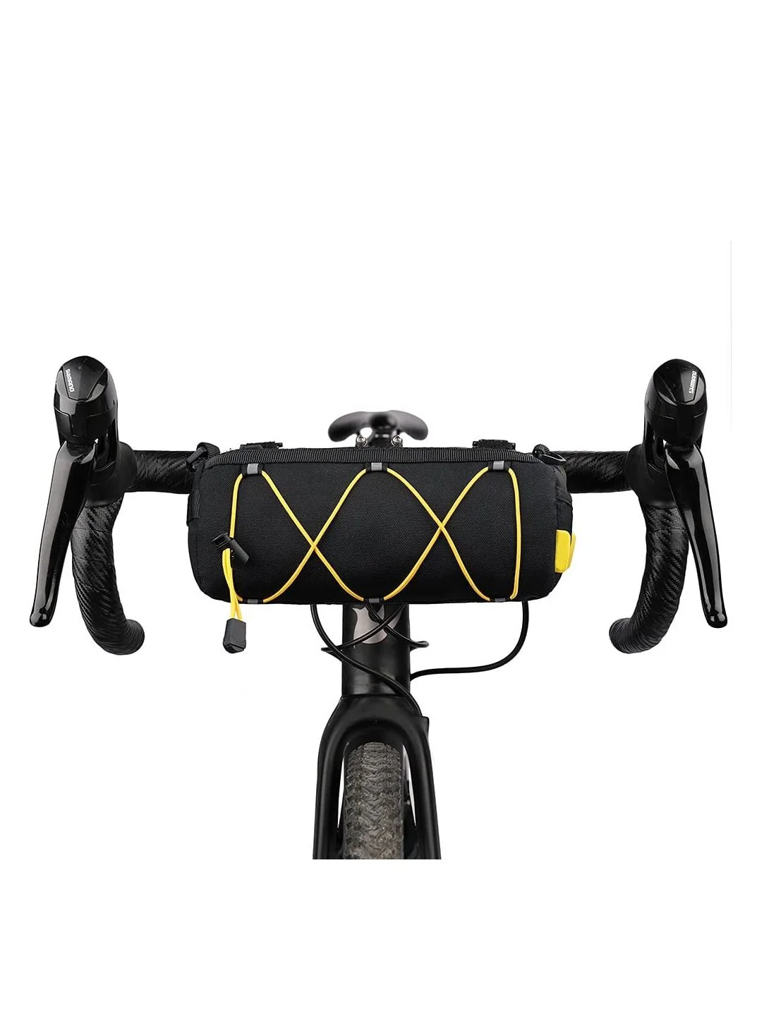 SYOSI Bike Handlebar Bag Waterproof Front Storage Roll Bag for Mountain and Road Cycling (Black, 2L) 4n7pk