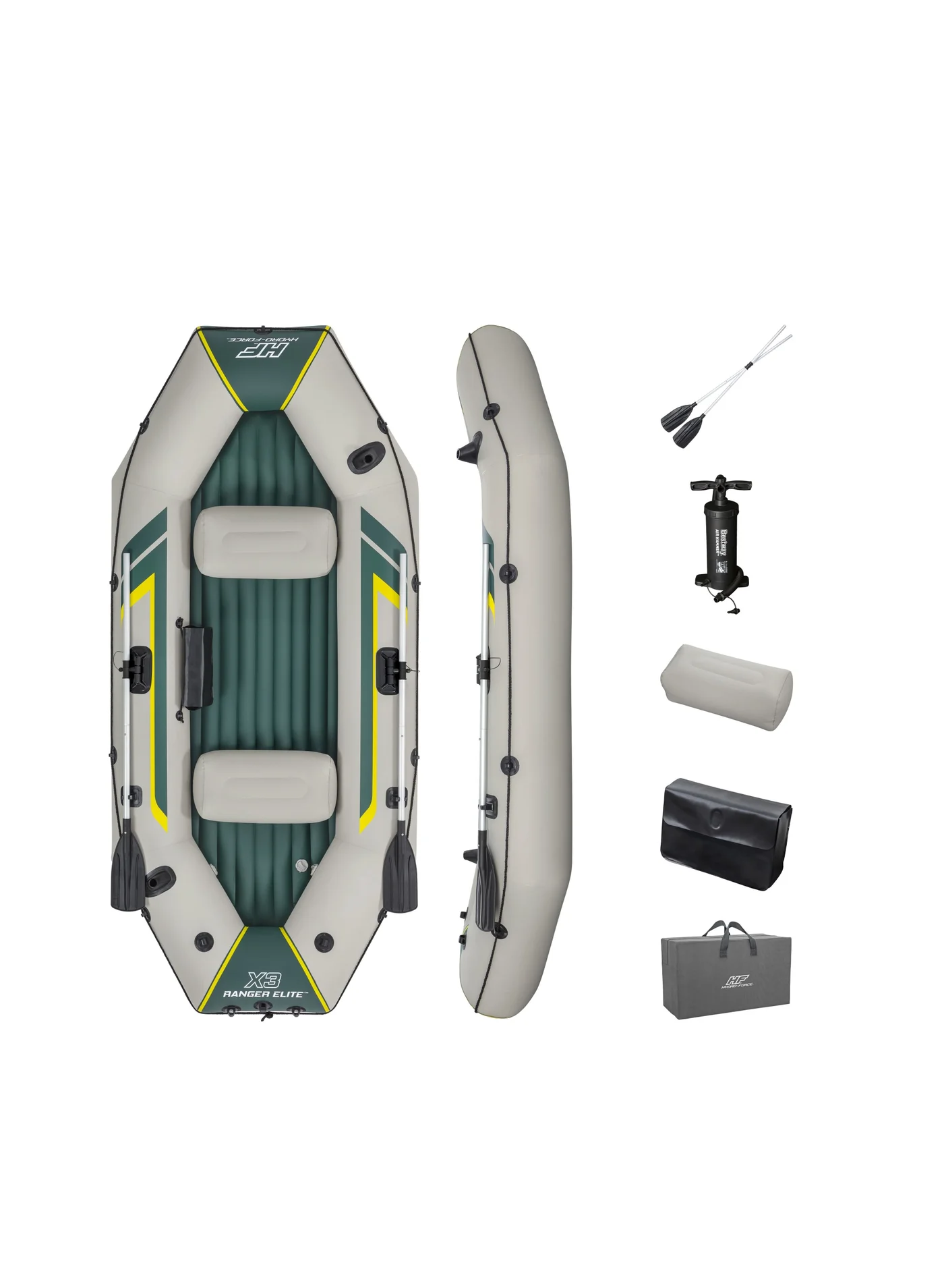 Ranger Elite Inflatable Raft Set (Heavy-Duty PVC, 2-Person Capacity) q1gkc