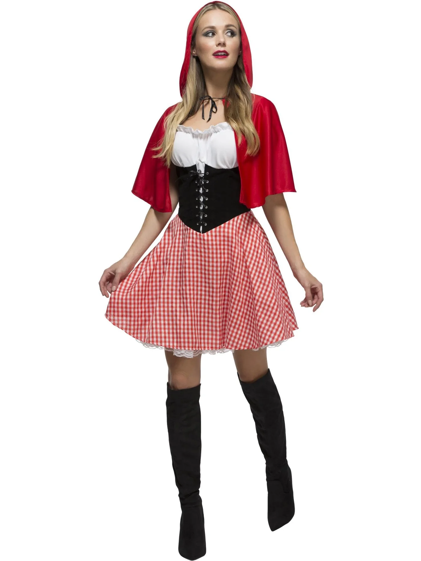 Smiffys Red Riding Hood Costume Premium Themed Party Outfit (Red, Adult) ow38x