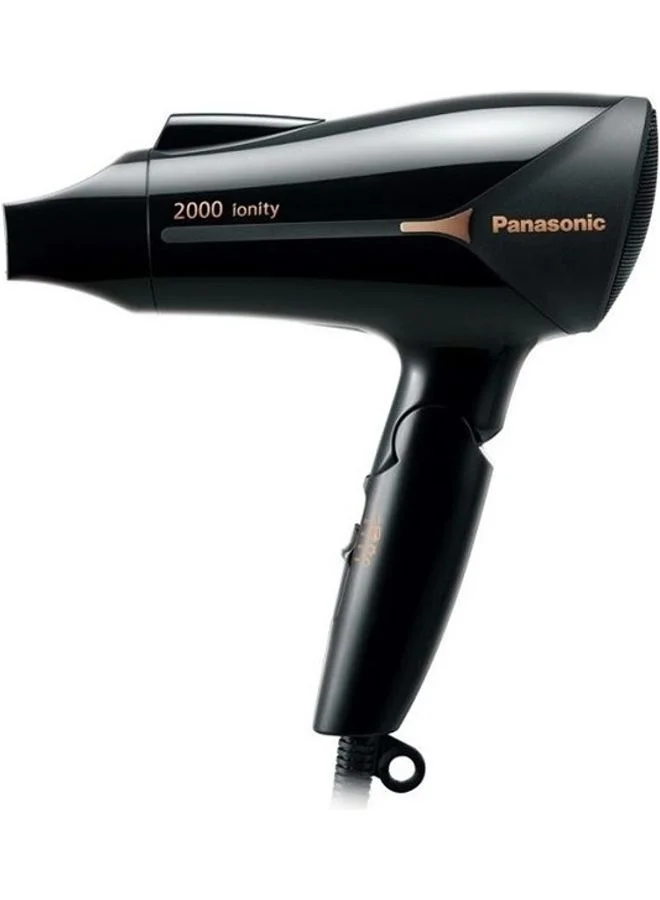 Premium 2000W Ionity Hair Dryer Professional Fast Drying Tool with Concentrator Nozzle (Black) wxxj8
