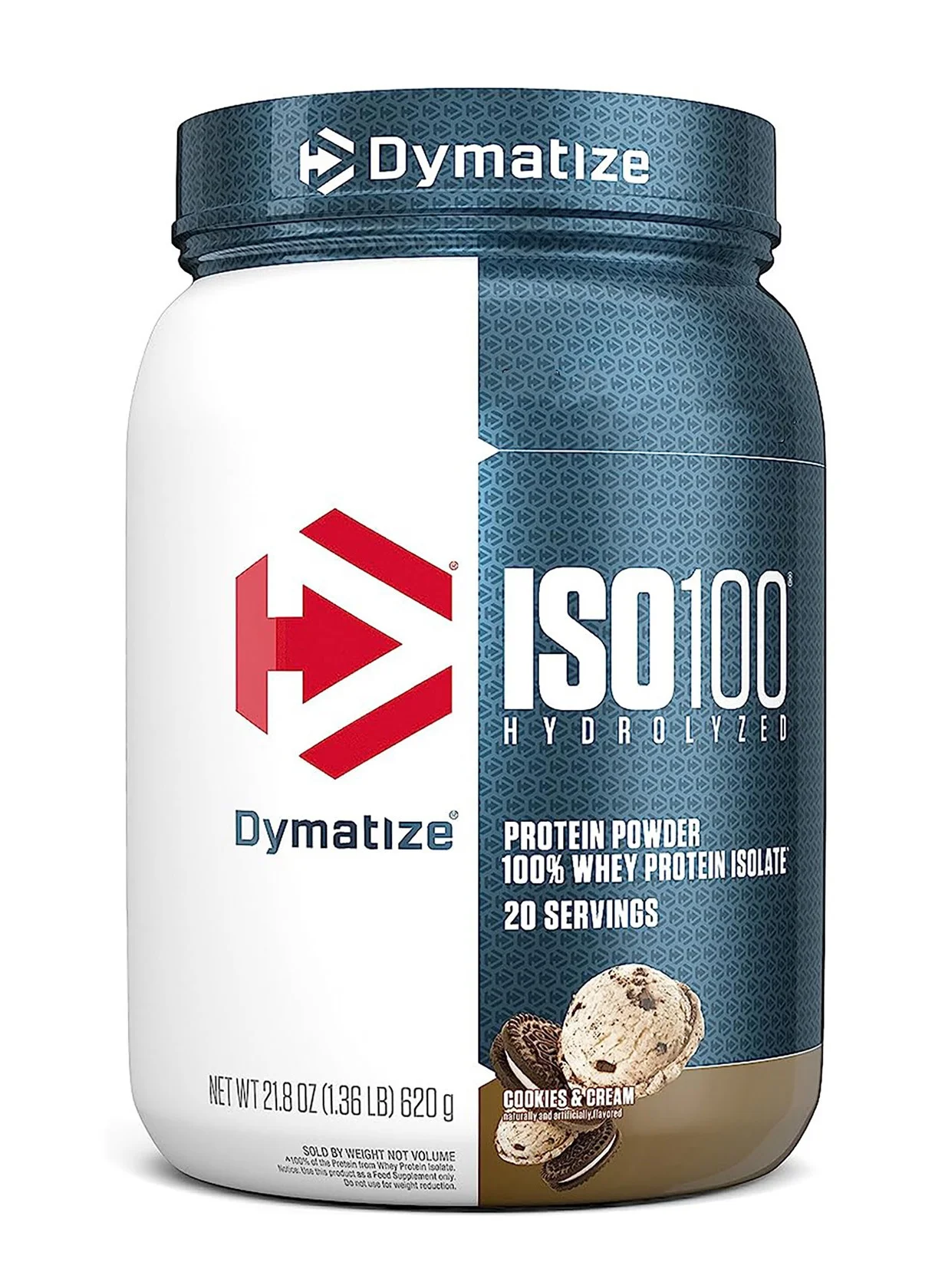 Dymatize ISO100 Hydrolyzed Whey Protein Isolate Premium Muscle Recovery Supplement (Cookies and Cream, 590 g) k00kh