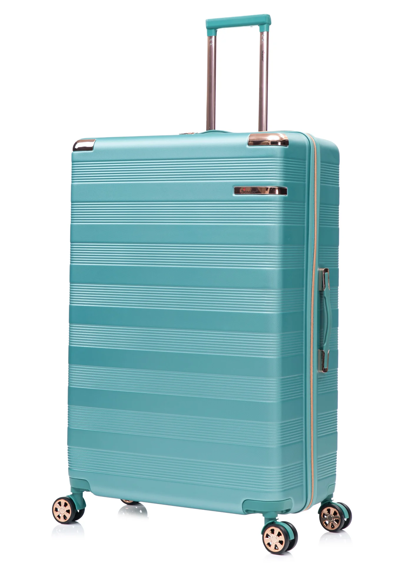 SENATOR Hard Case Luggage Trolley Lightweight Travel Suitcase with 360-Degree Spinner Wheels and TSA Lock (Light Green, 55 cm) hwa43