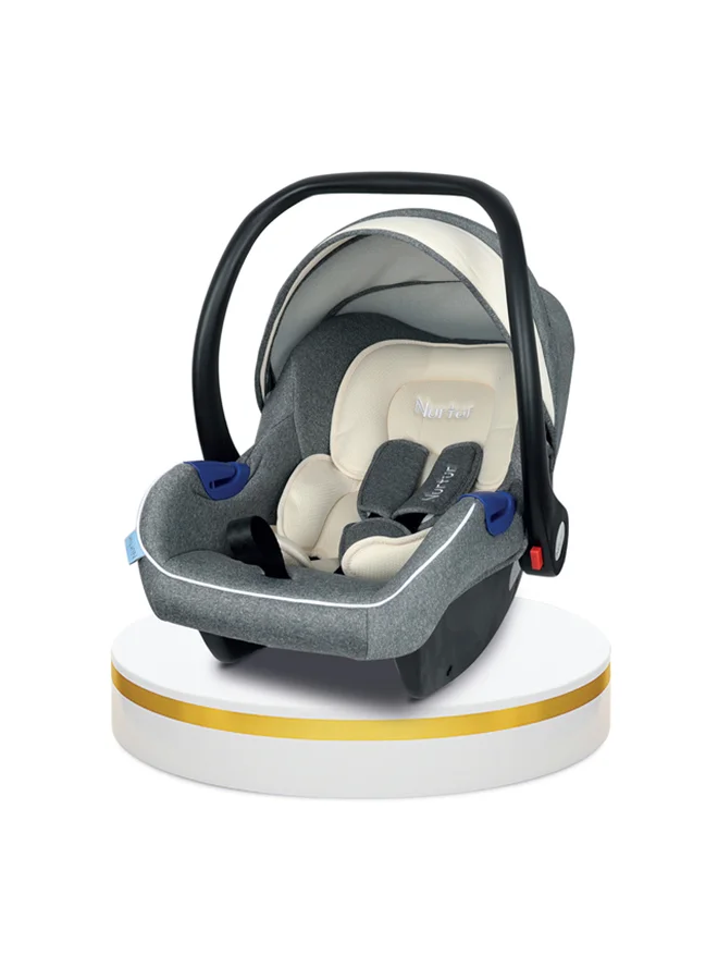 Nurtur Baby Carrier with Adjustable Canopy and 3-Point Safety Harness (Sand, 13kg Capacity) s1kgw