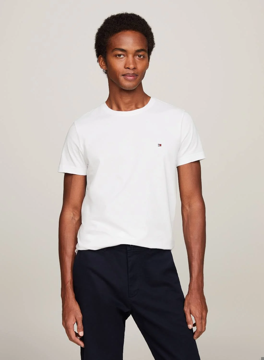 Premium Flex Extra Slim Fit T-Shirt Breathable Cotton Blend Crew Neck For Men (Size M) hjz4k
