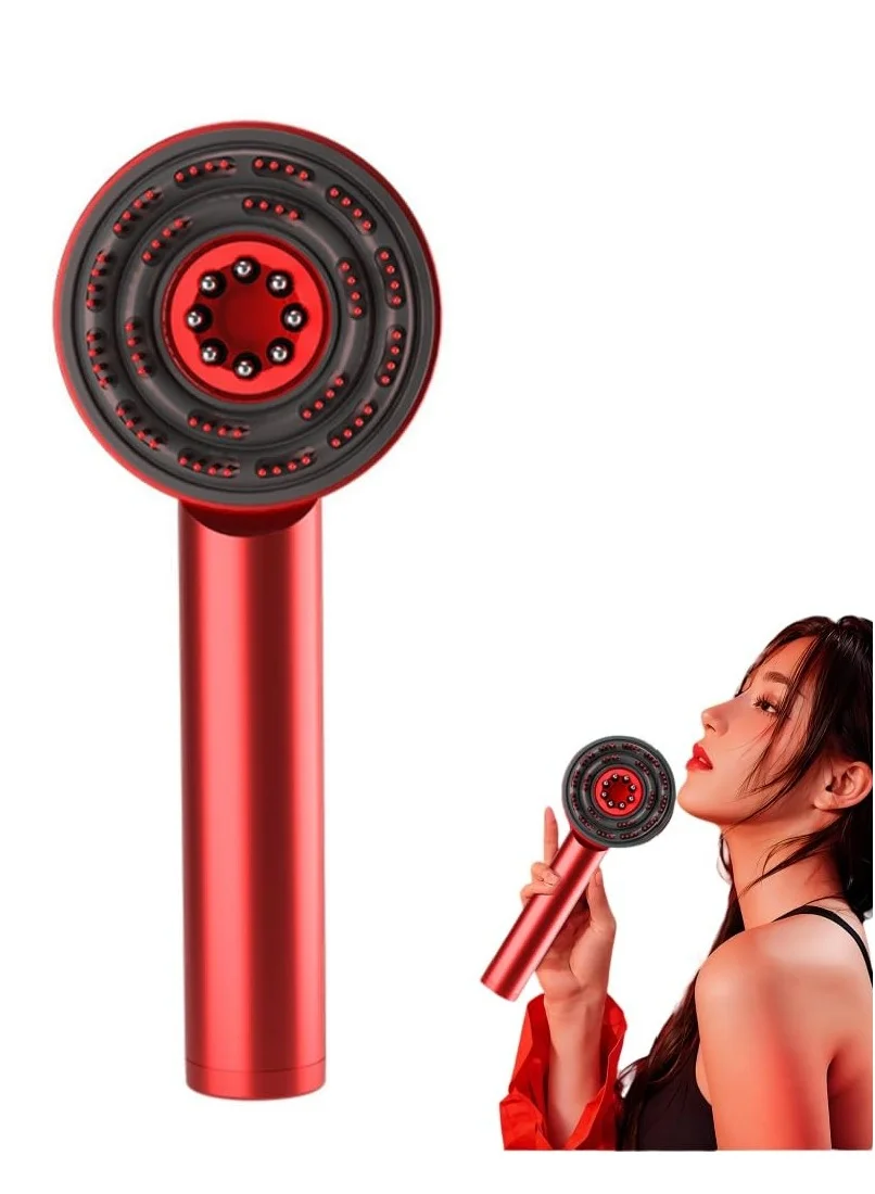 GUDOO Scalp Massaging Brush with Red Light Technology for Fuller-Looking Hair (Red, Handheld) aogru