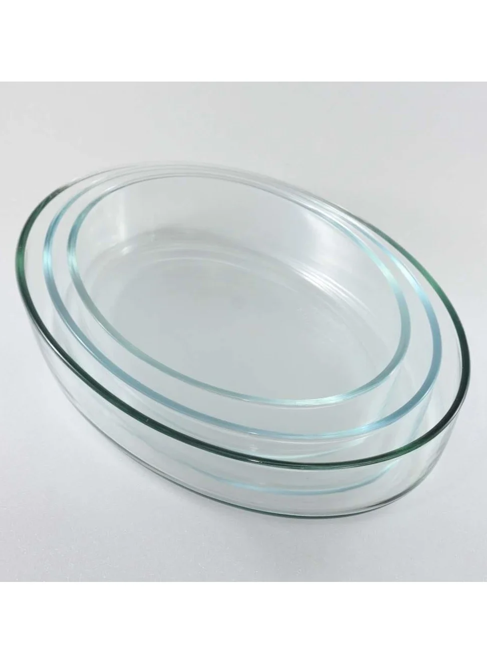 Folanry Borosilicate Glass Oval Baking Tray Set (Heat-Resistant Ovenware, 3-Piece Set, 0.7L, 1.6L, 2.4L) e67uz