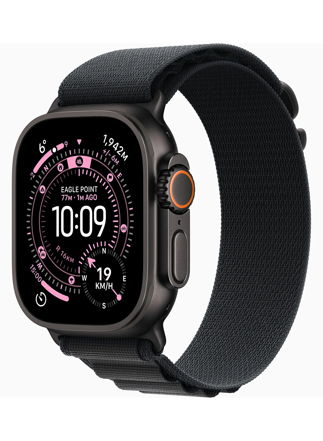 Premium Smart GPS Cellular Smartwatch 49mm Titanium Case with Alpine Loop (Black, Large) 05xno