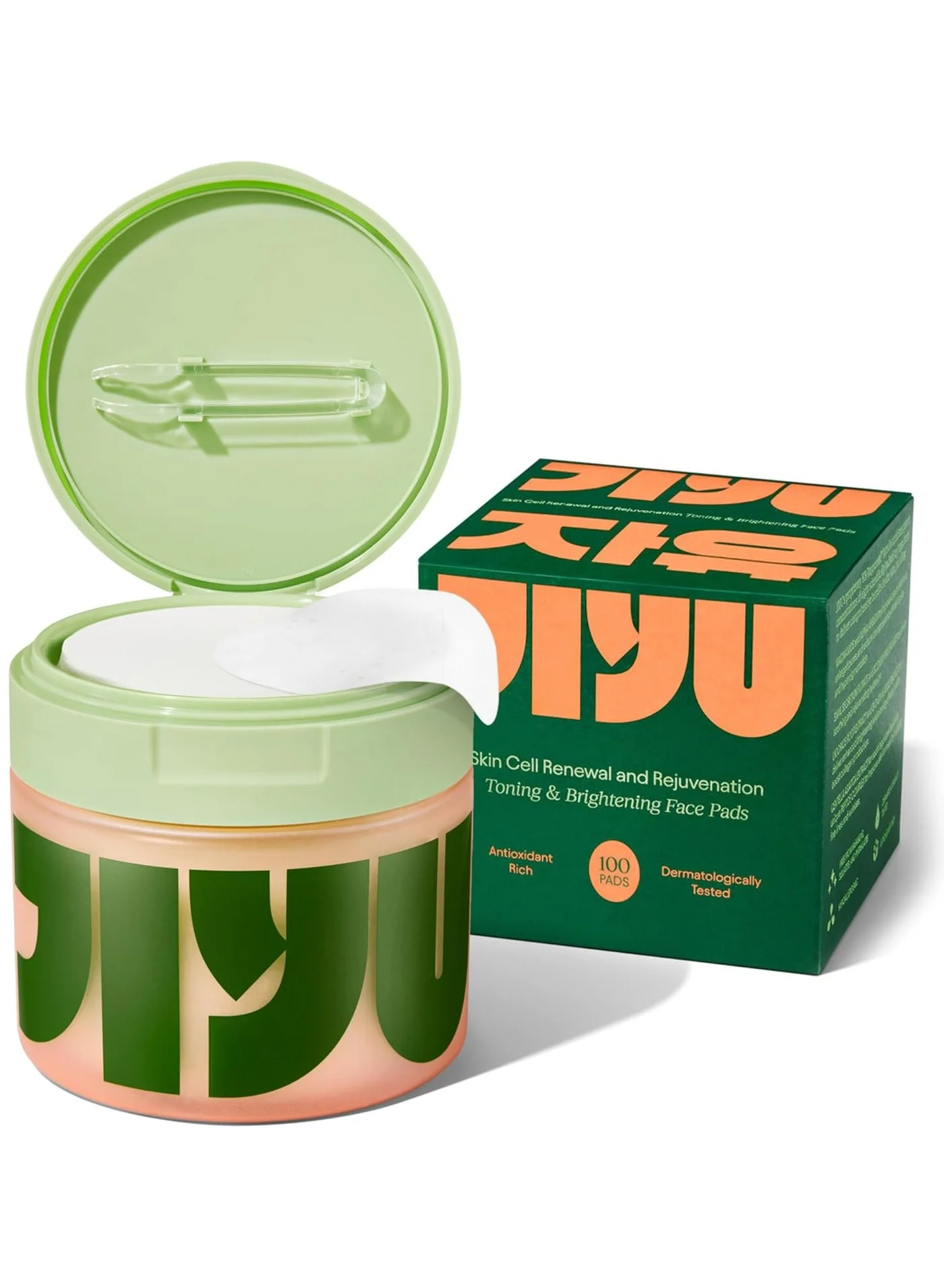 JiYu Korean Facial Toner Pads with Snail Mucin and Niacinamide for Radiant Skin (100 Count) h5bly